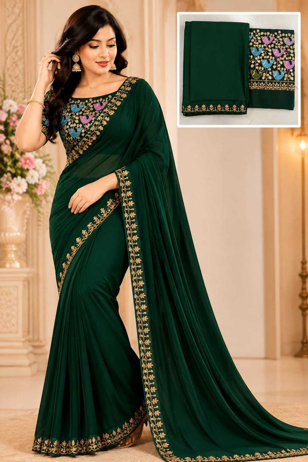 Trisha Premium Georgette Designer Saree