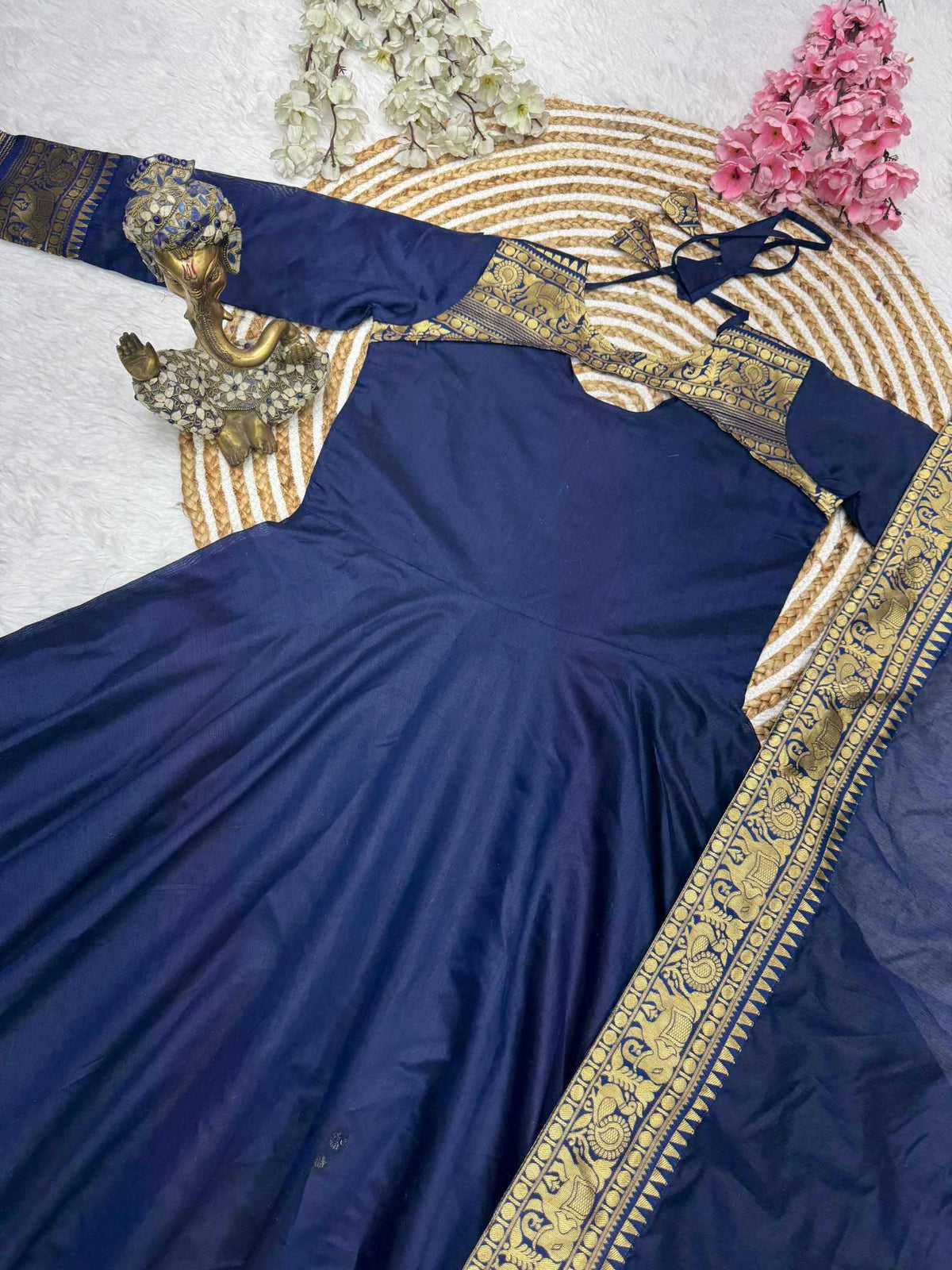 Soft Cotton Silk Party Gown
