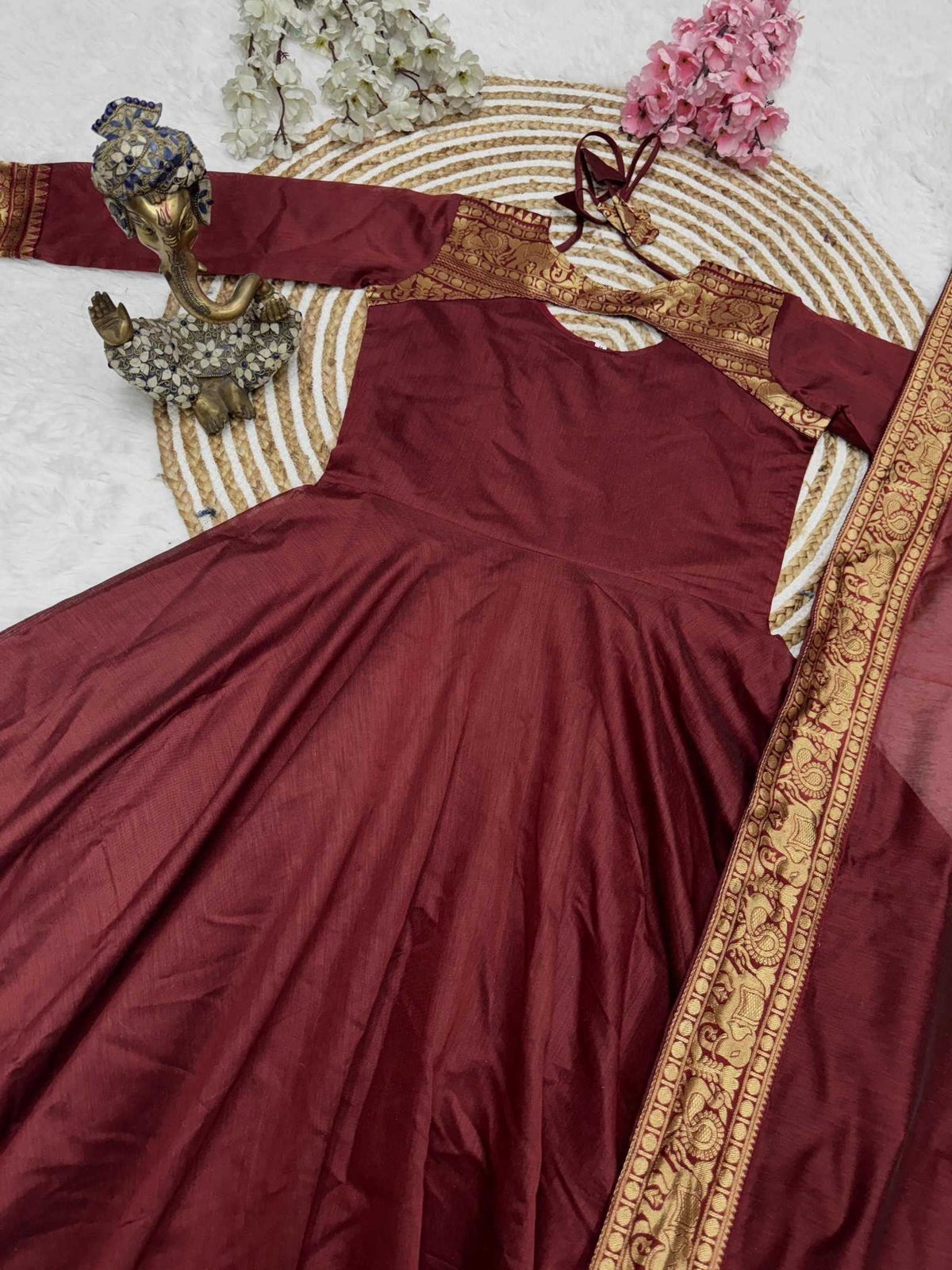 Soft Cotton Silk Party Gown