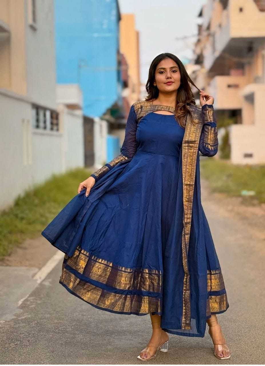 Soft Cotton Silk Party Gown