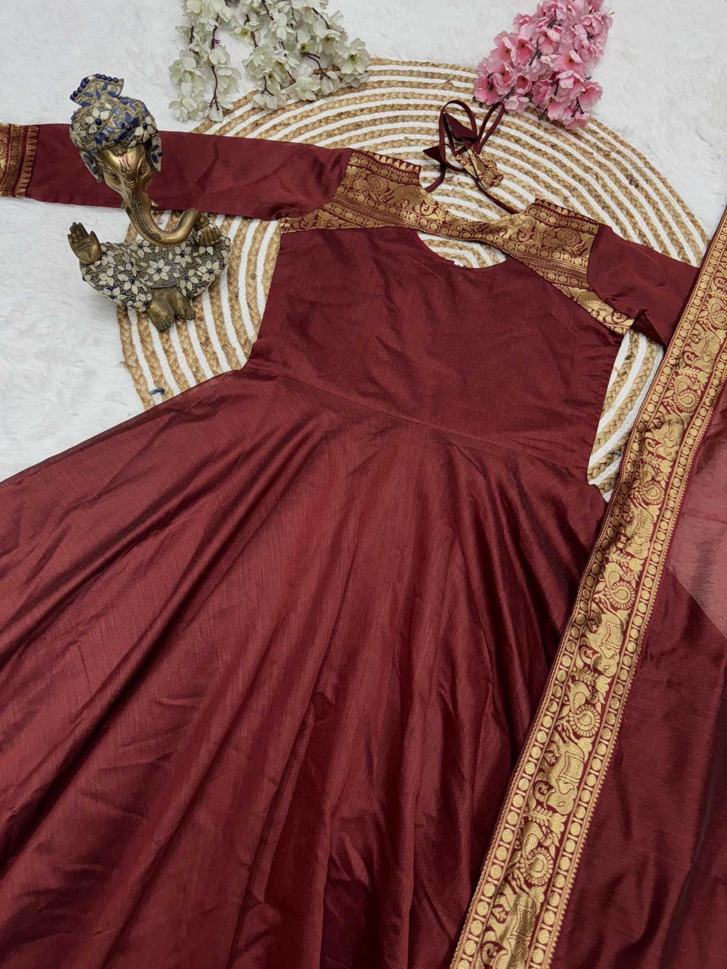 Soft Cotton Silk Party Gown