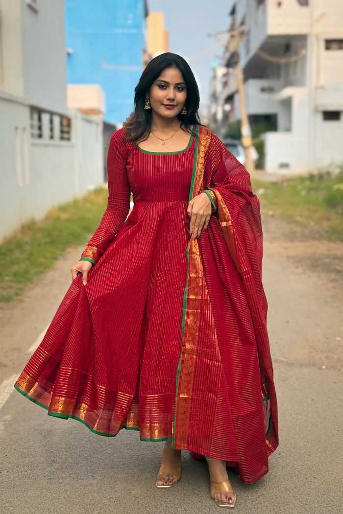 Soft Kota Anarkali Gown