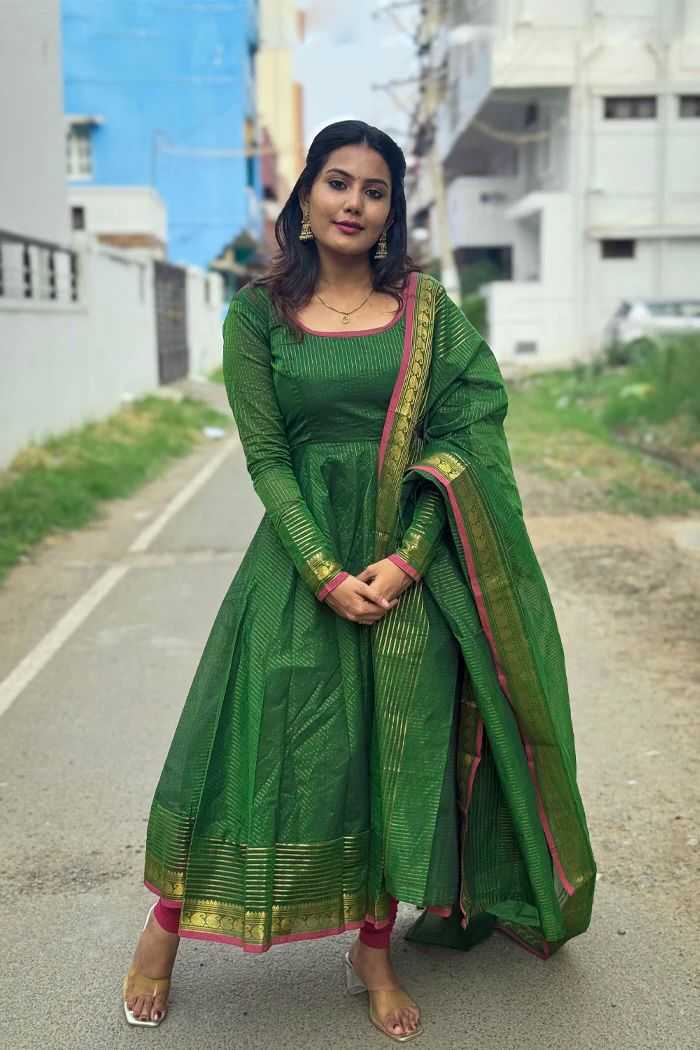 Soft Kota Anarkali Gown