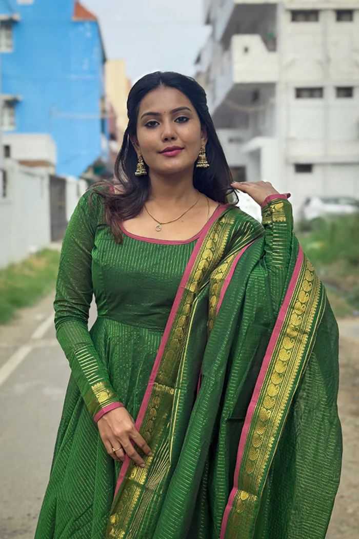 Soft Kota Anarkali Gown