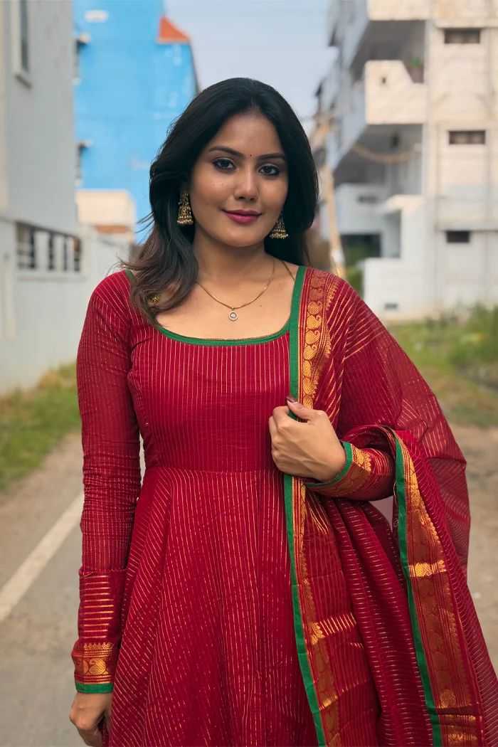 Soft Kota Anarkali Gown