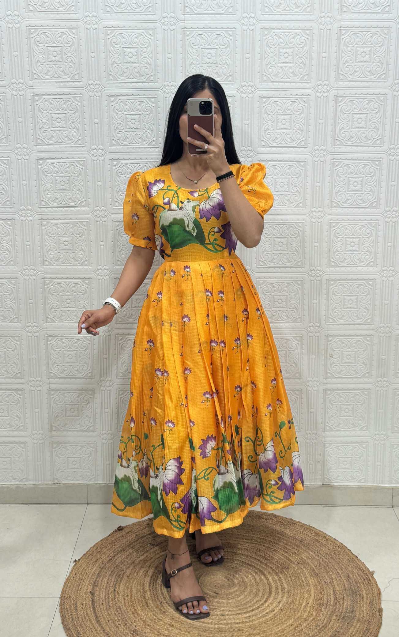 Soft Kota Printed Gown