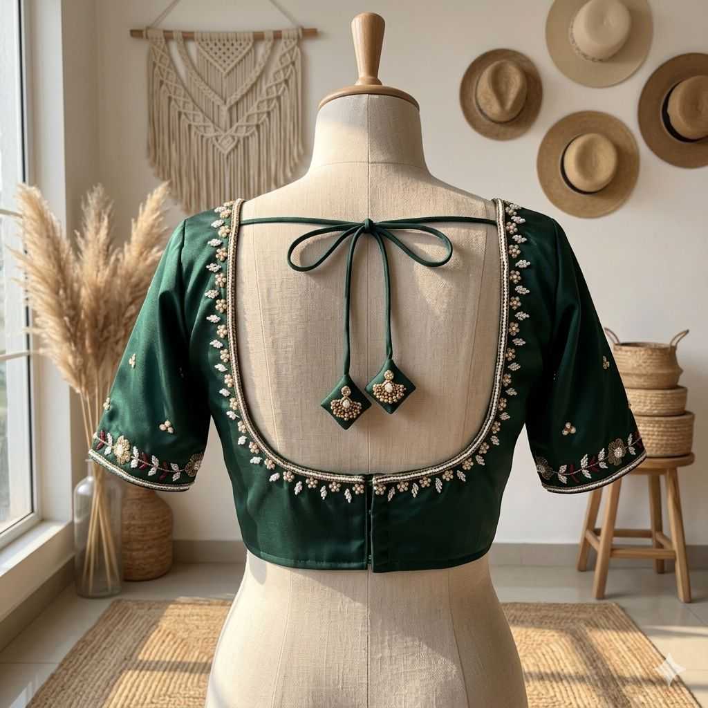 Silk Sequence Embroidery Blouse