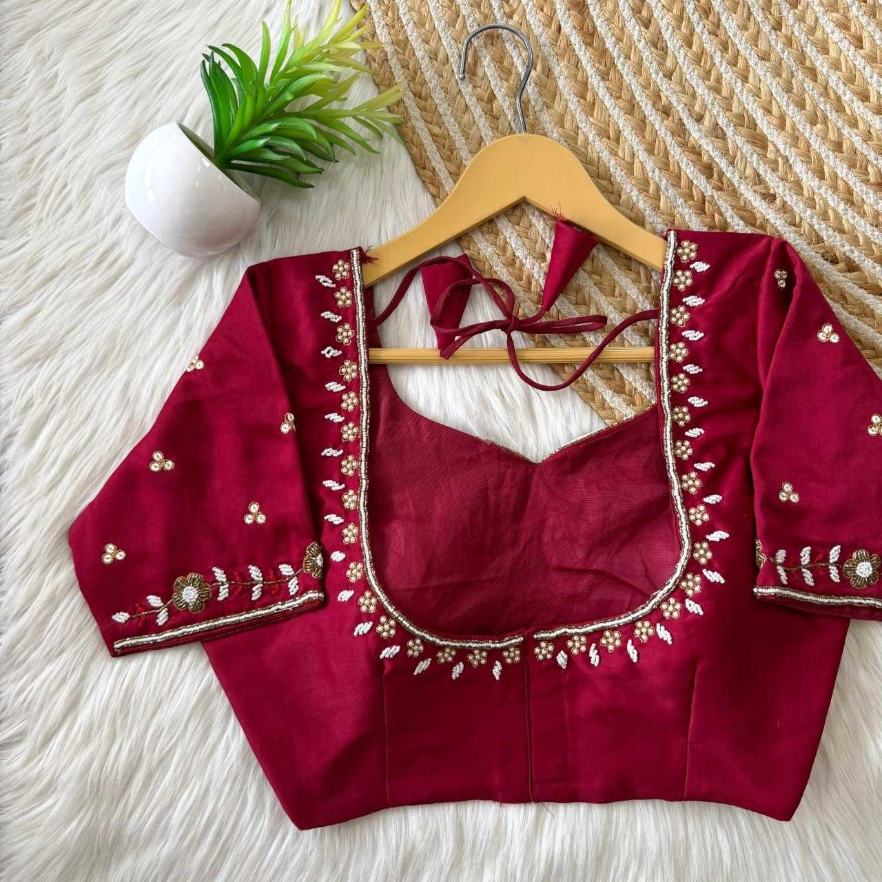 Silk Sequence Embroidery Blouse