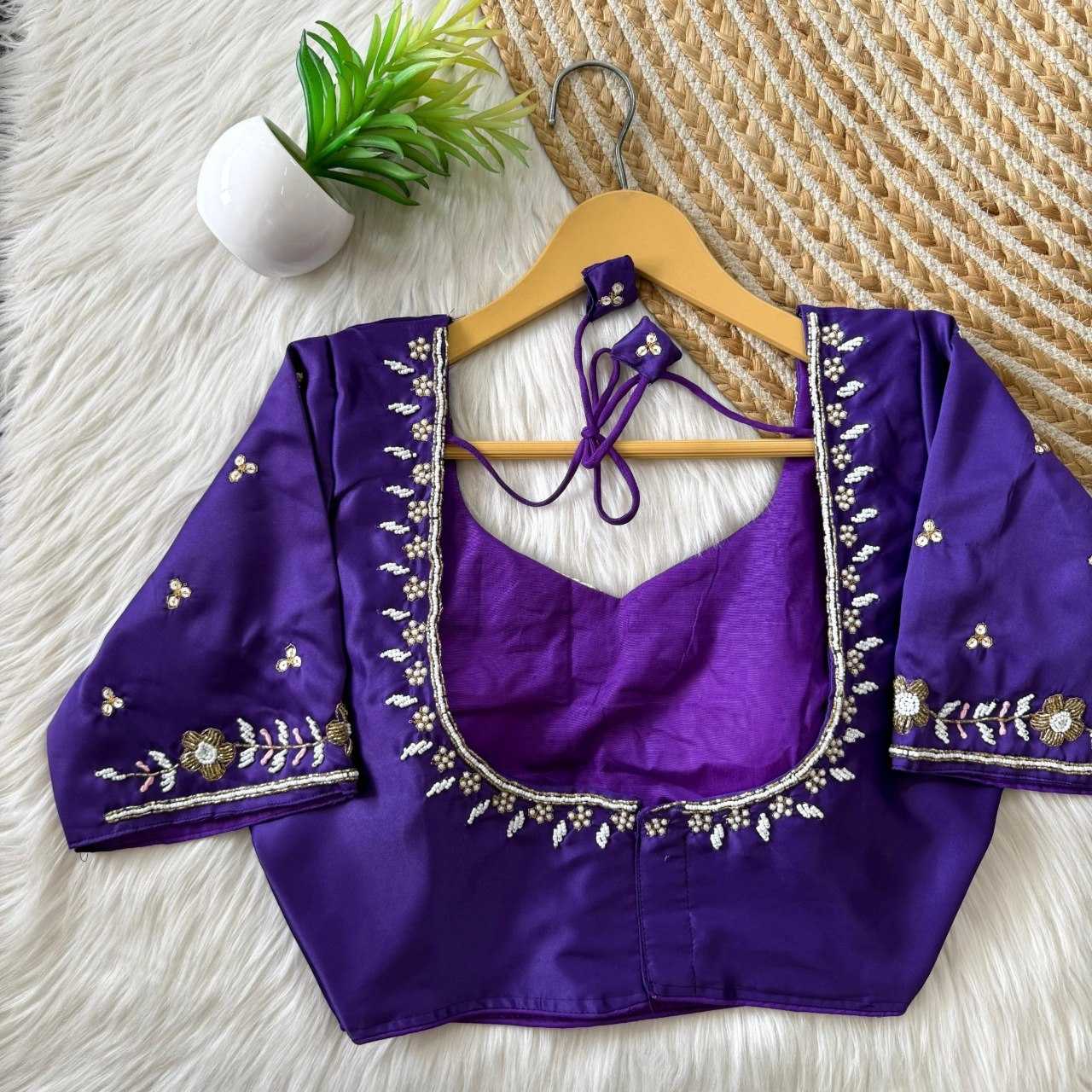 Silk Sequence Embroidery Blouse