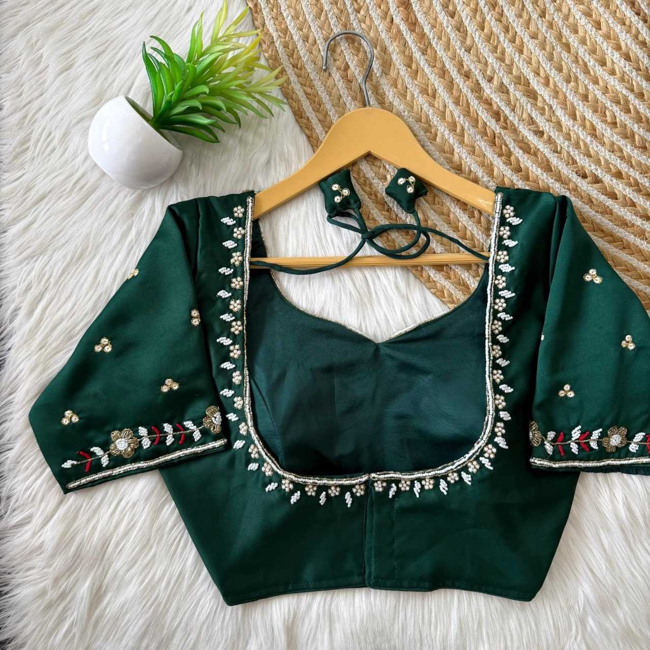 Silk Sequence Embroidery Blouse