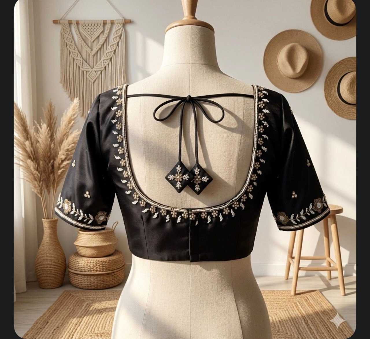 Silk Sequence Embroidery Blouse