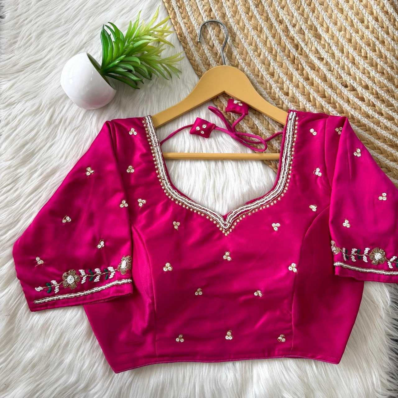 Silk Sequence Embroidery Blouse