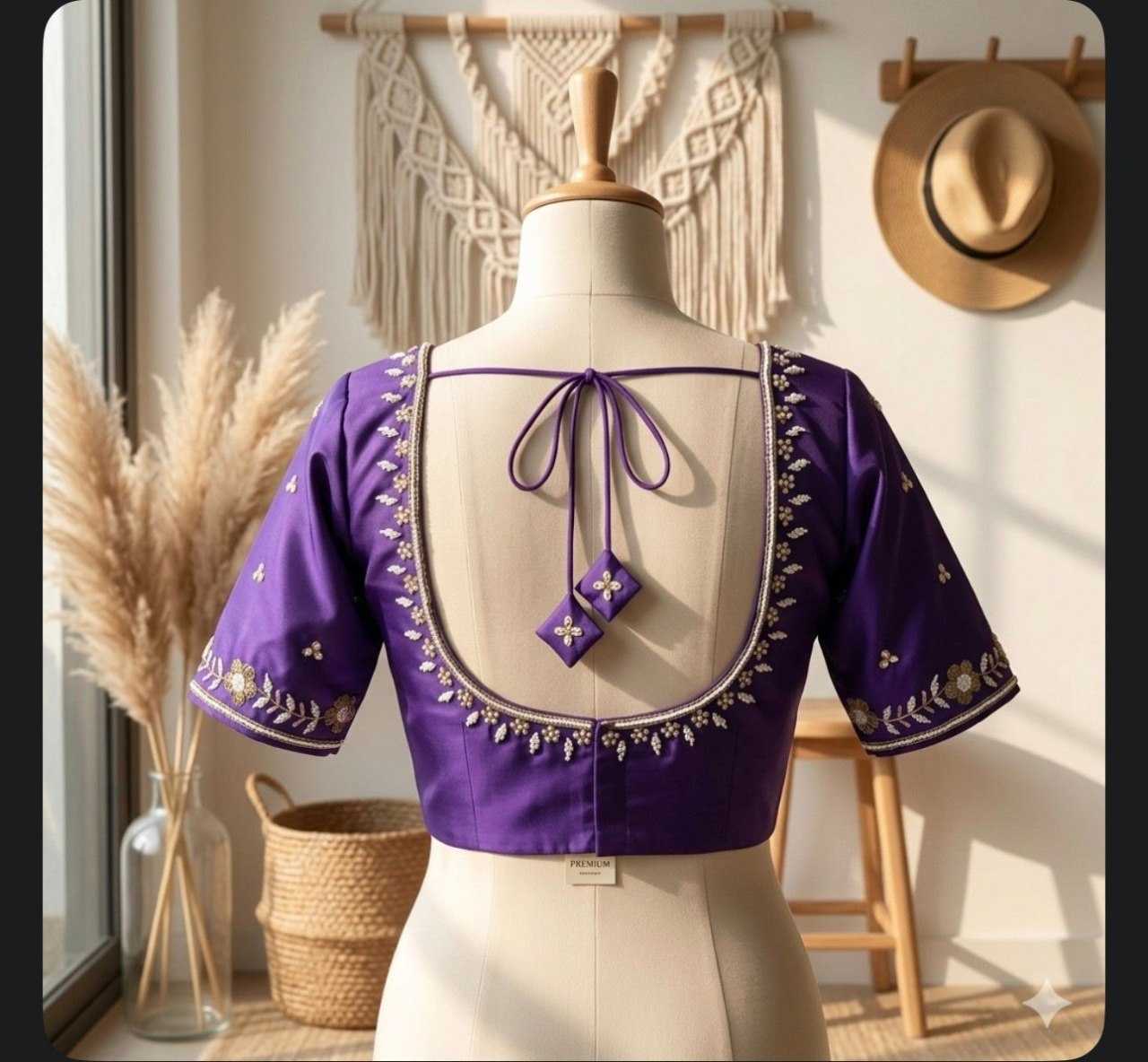 Silk Sequence Embroidery Blouse