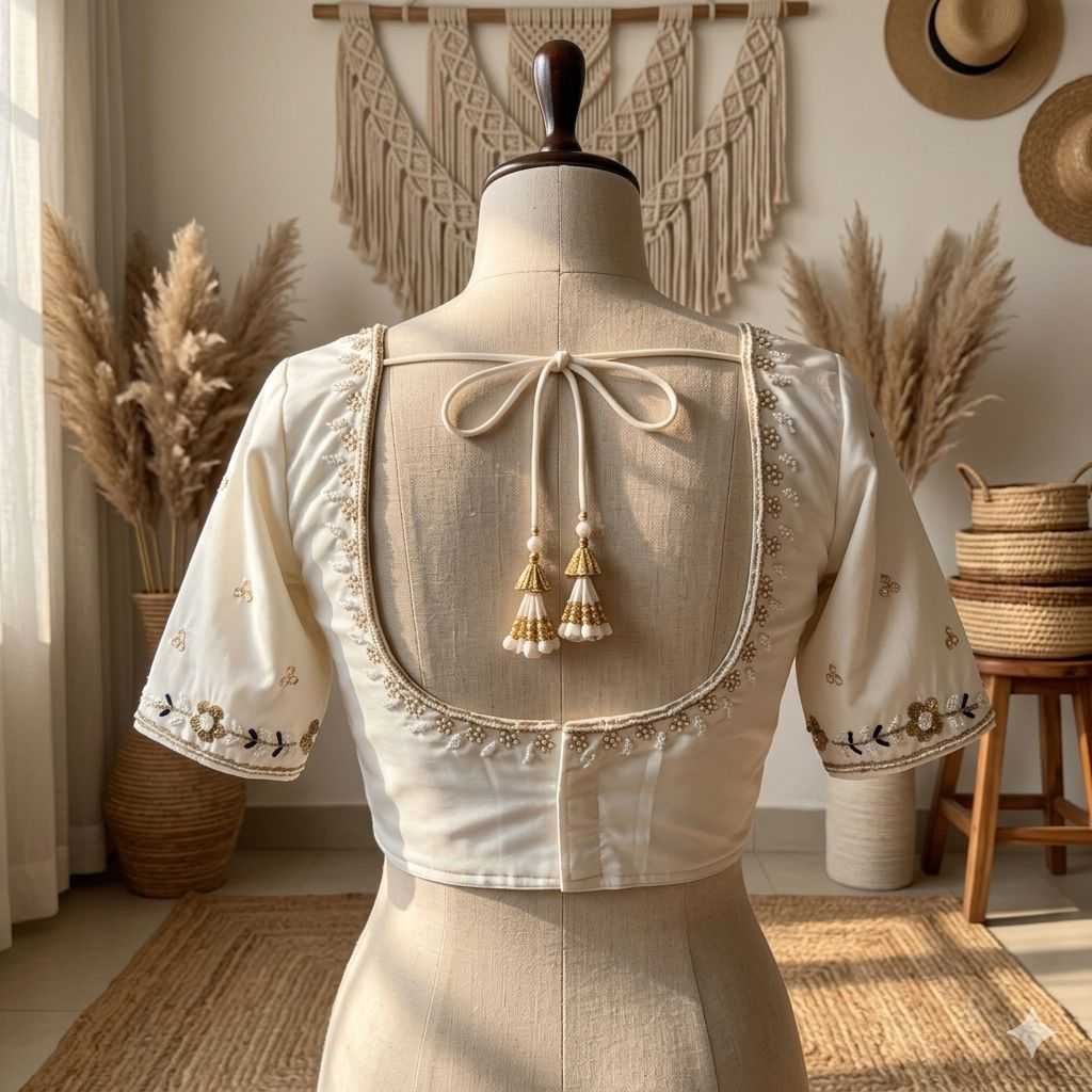 Silk Sequence Embroidery Blouse