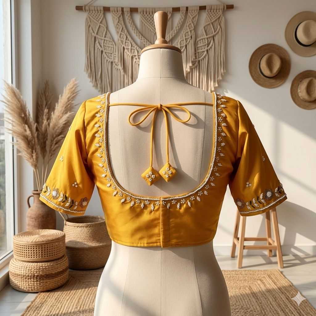 Silk Sequence Embroidery Blouse