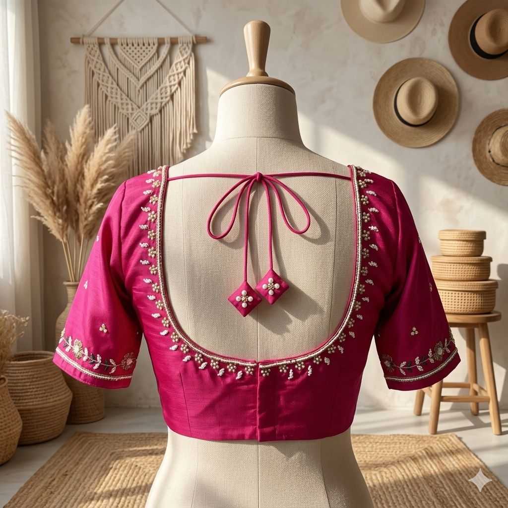 Silk Sequence Embroidery Blouse