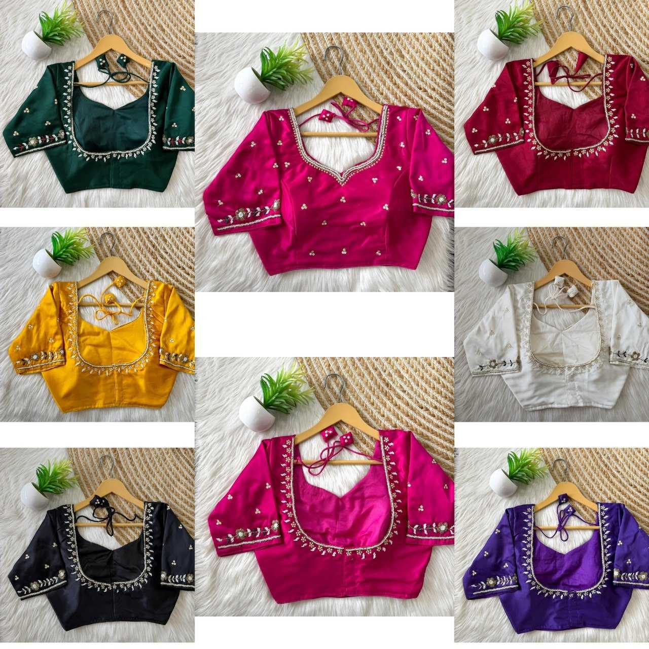 Silk Sequence Embroidery Blouse