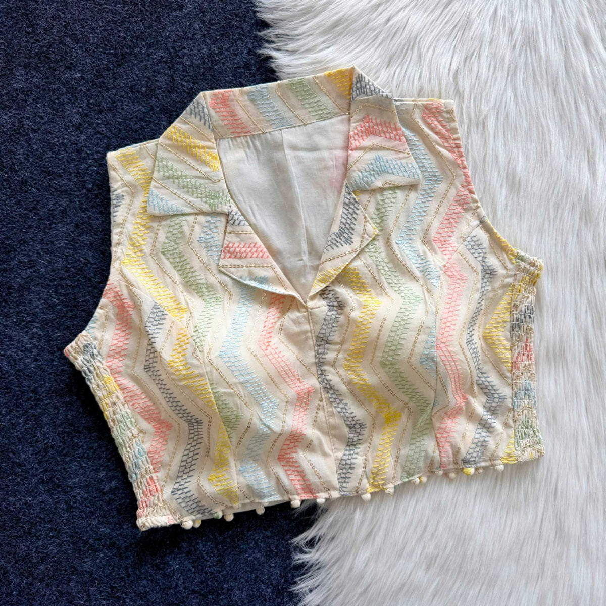 Aalya Khadi Cotton Stretchable Blouse