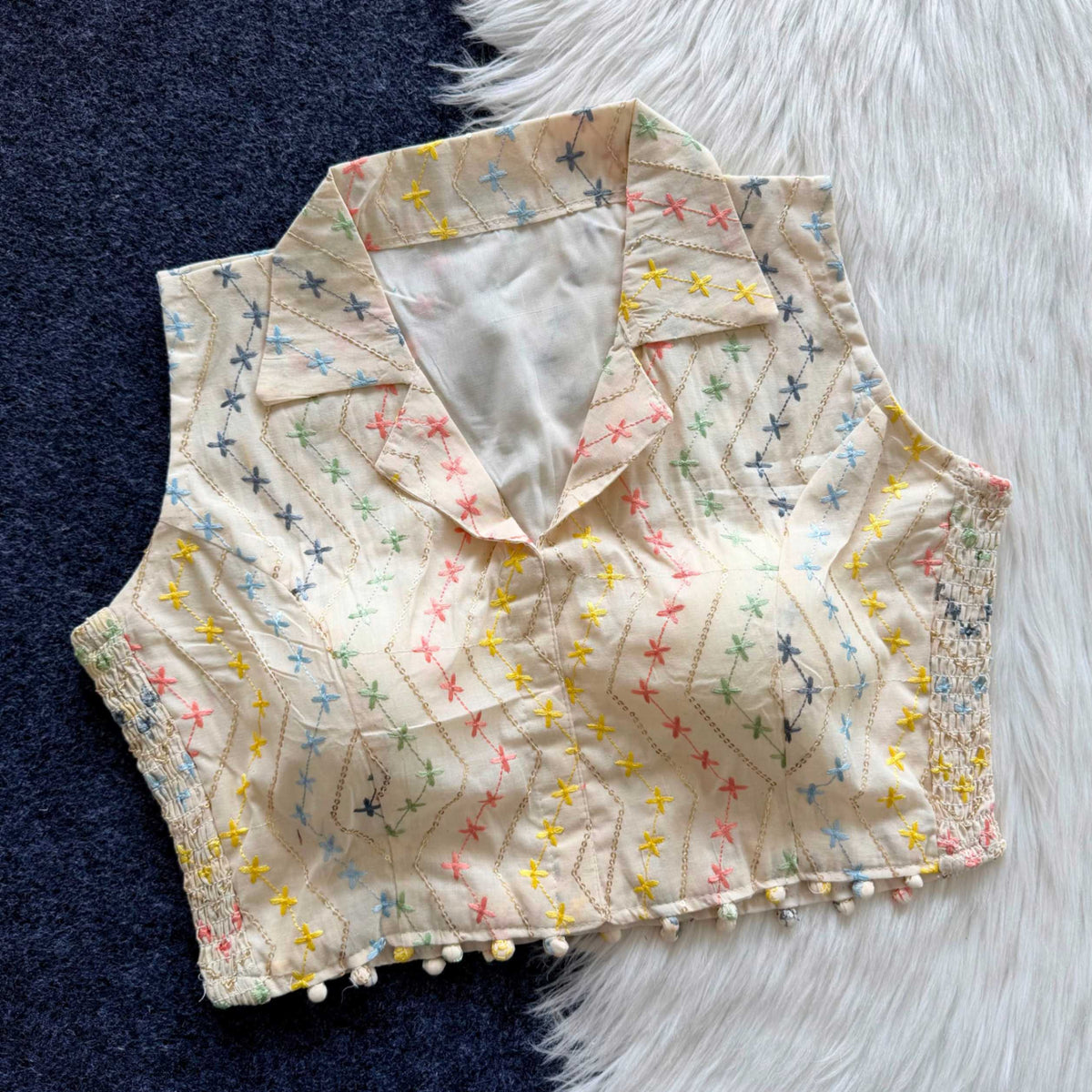 Aalya Khadi Cotton Stretchable Blouse