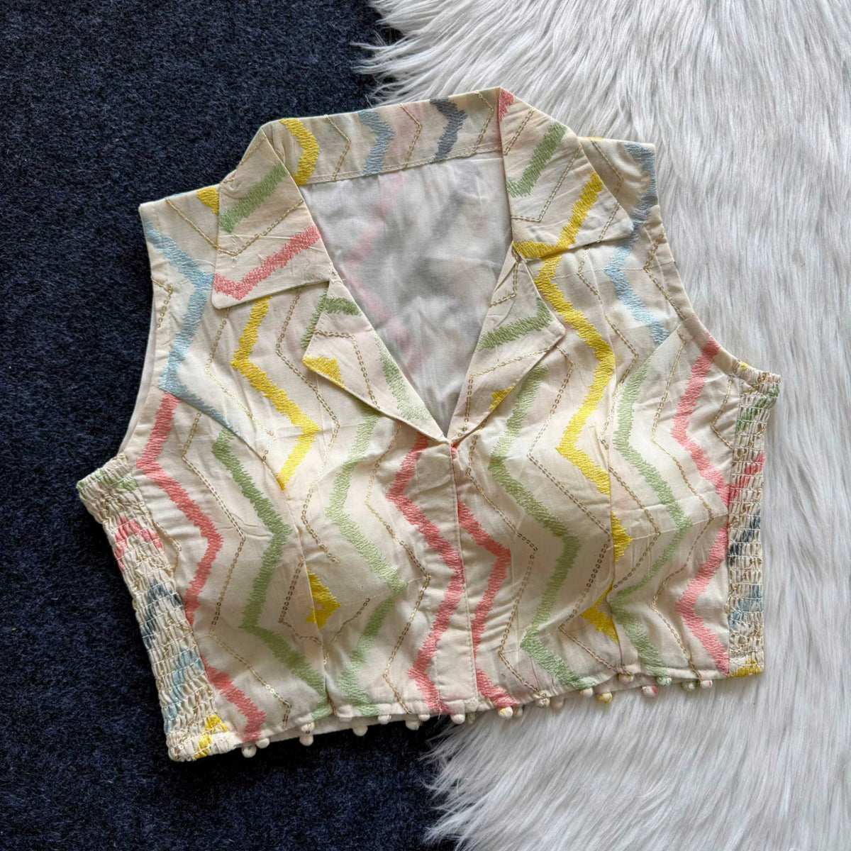 Aalya Khadi Cotton Stretchable Blouse