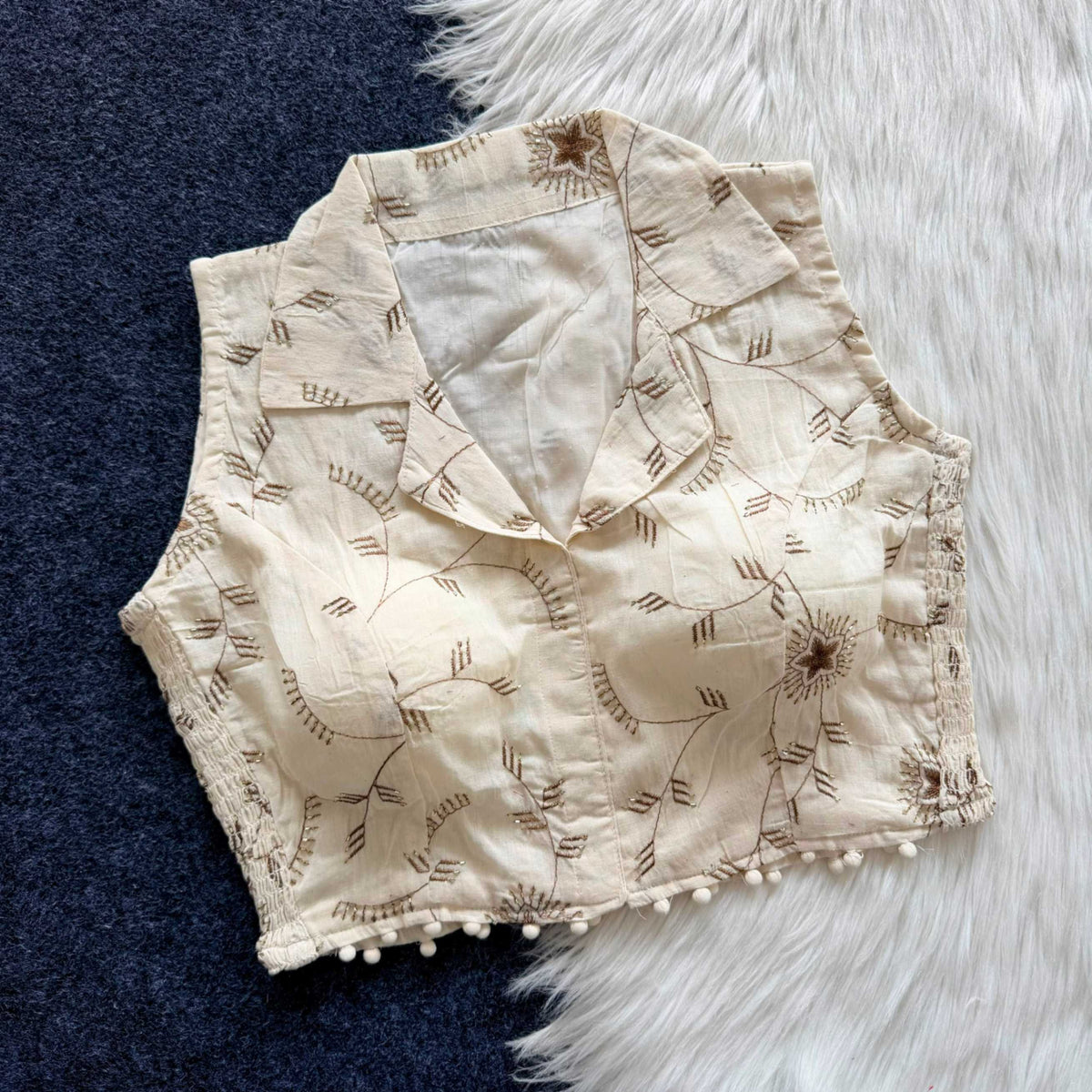 Aalya Khadi Cotton Stretchable Blouse