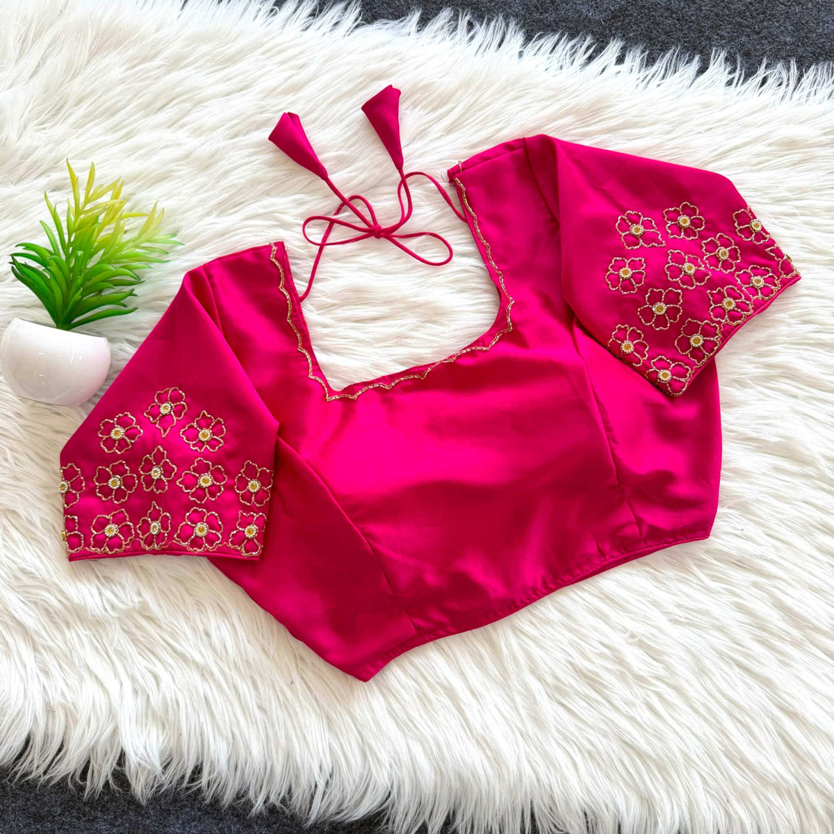 Aalya Pure Silk Designer Blouse in Falu Red