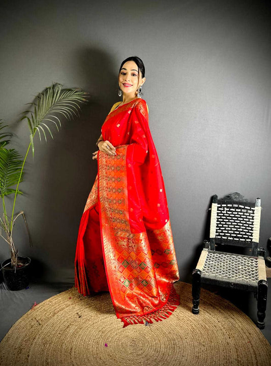 Banarasi Soft Silk Saree in Sky