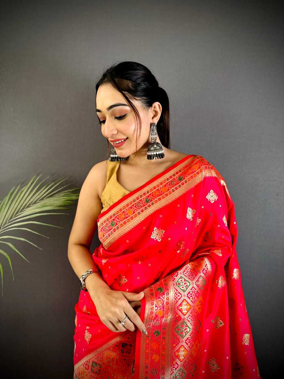 Asopalav Lichi Silk Banarasi Saree