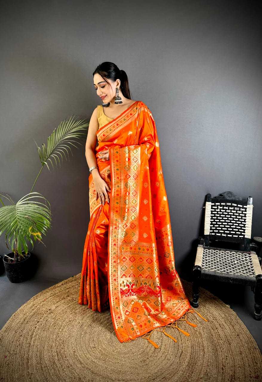 Asopalav Lichi Silk Banarasi Saree