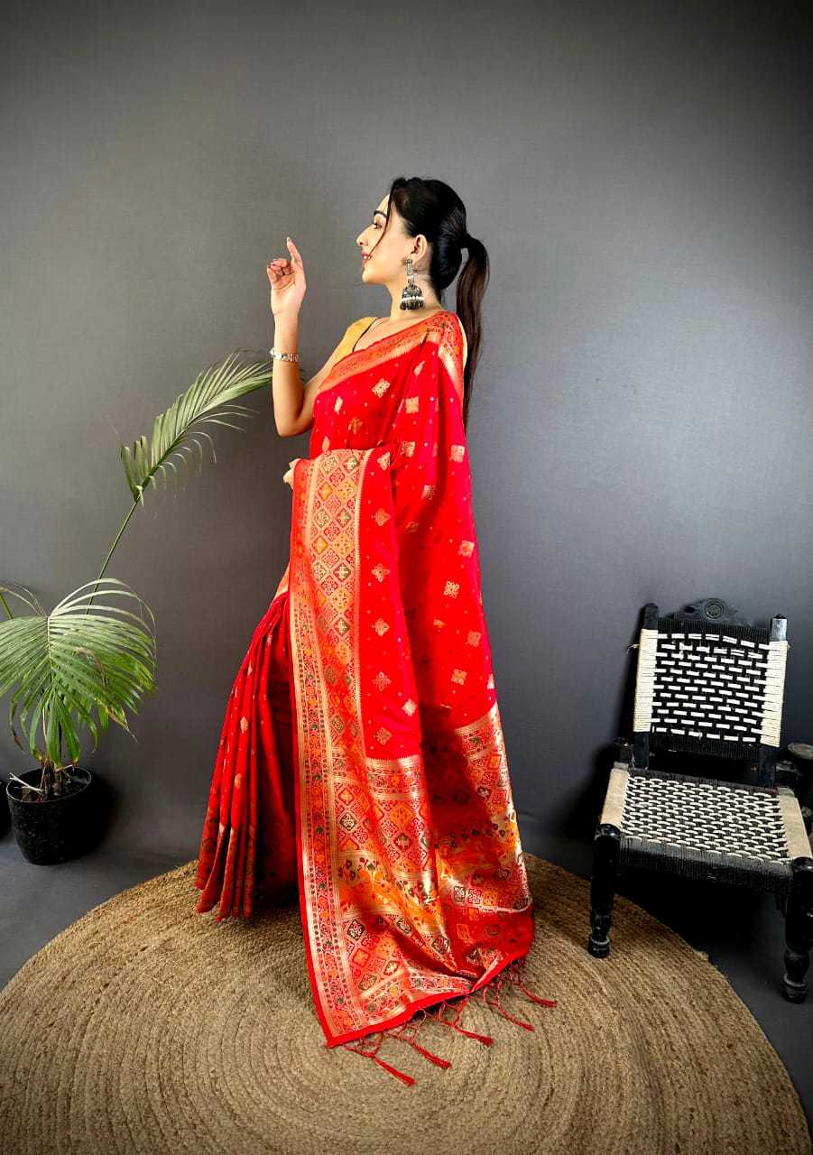 Asopalav Lichi Silk Banarasi Saree