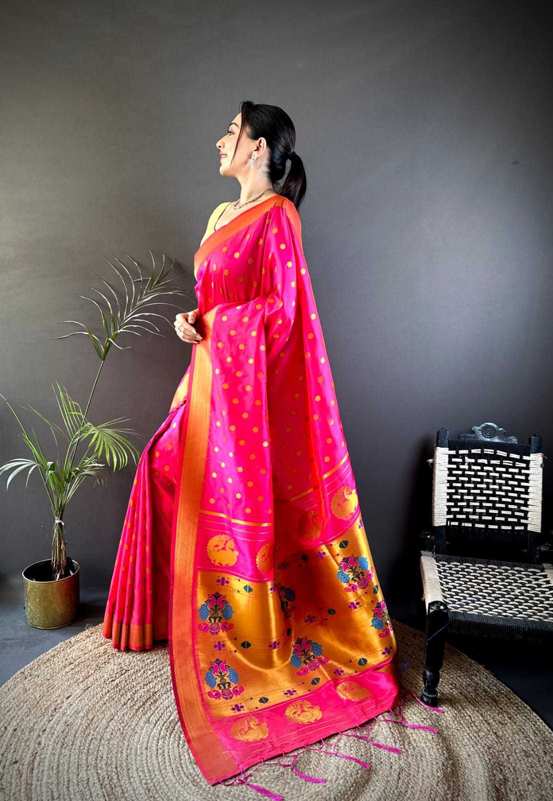 Lichi Silk Soft Saree in Red