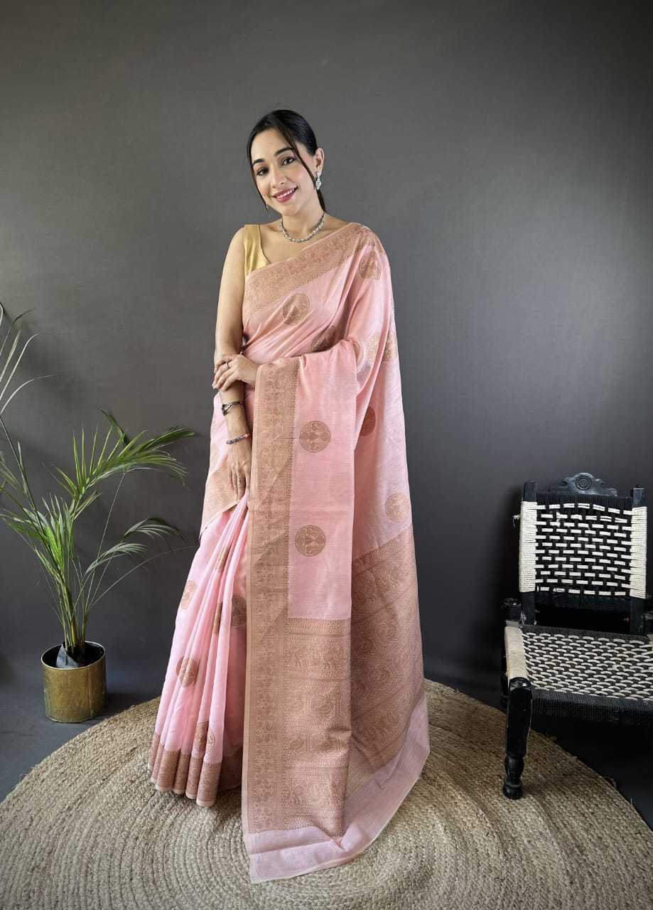 Linen Party Wear Silk Saree