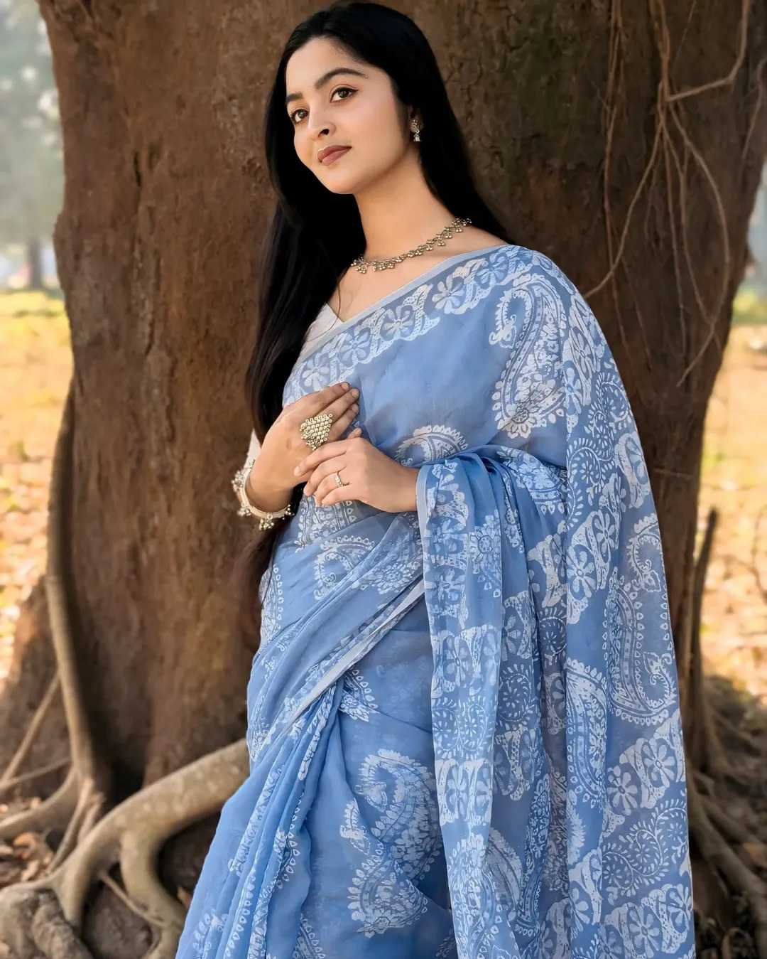 Linen Designer Saree