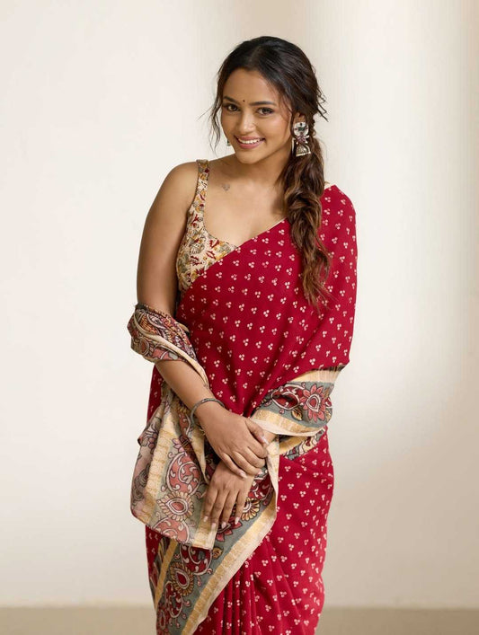 Linen Printed Saree