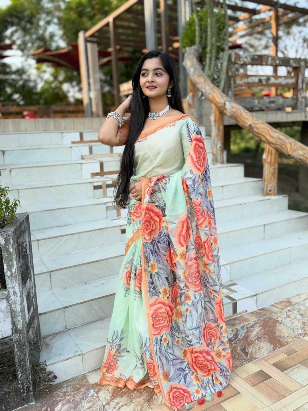 Linen Designer Saree