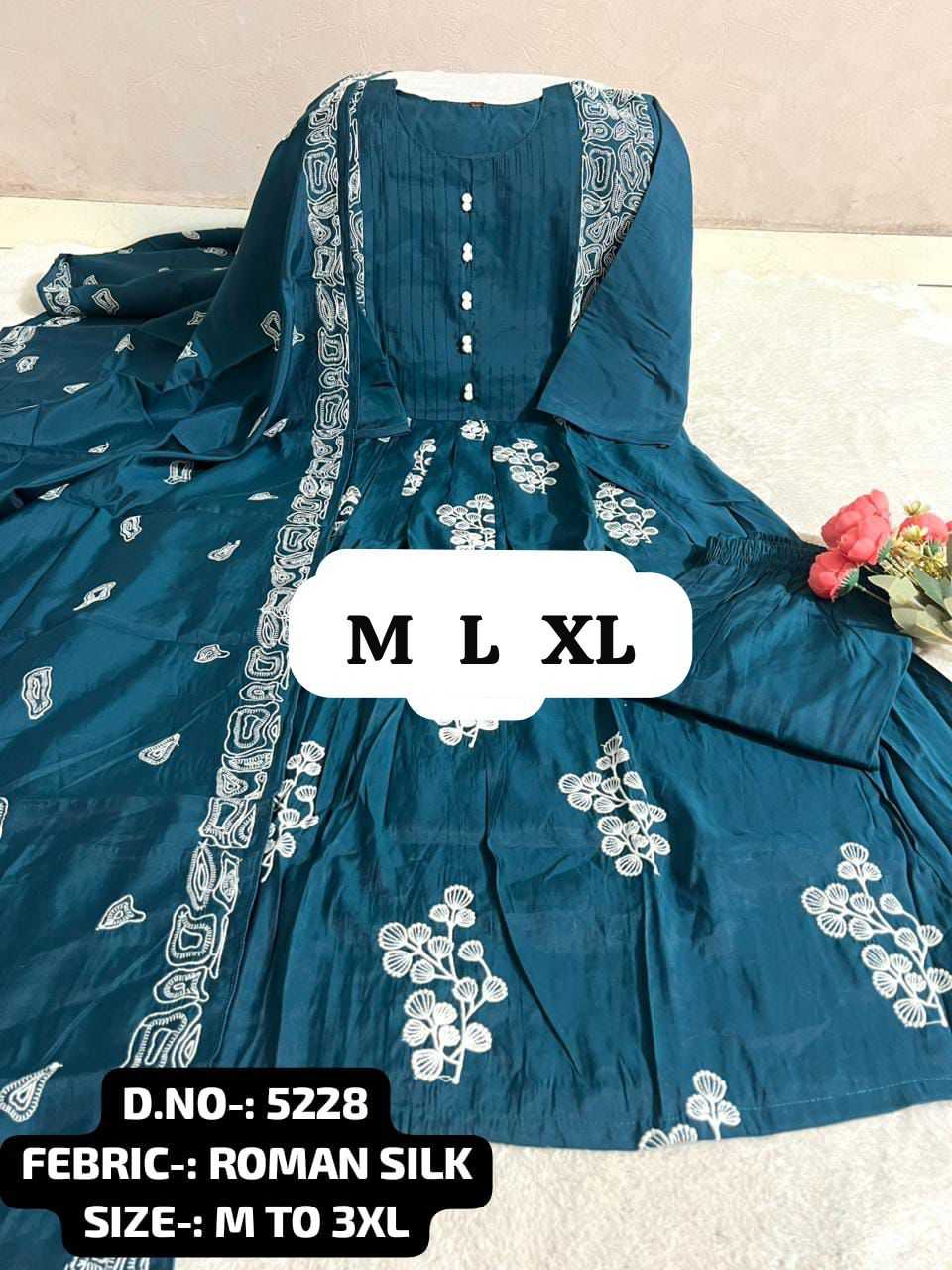 Heavy Roman Silk Festive Kurti