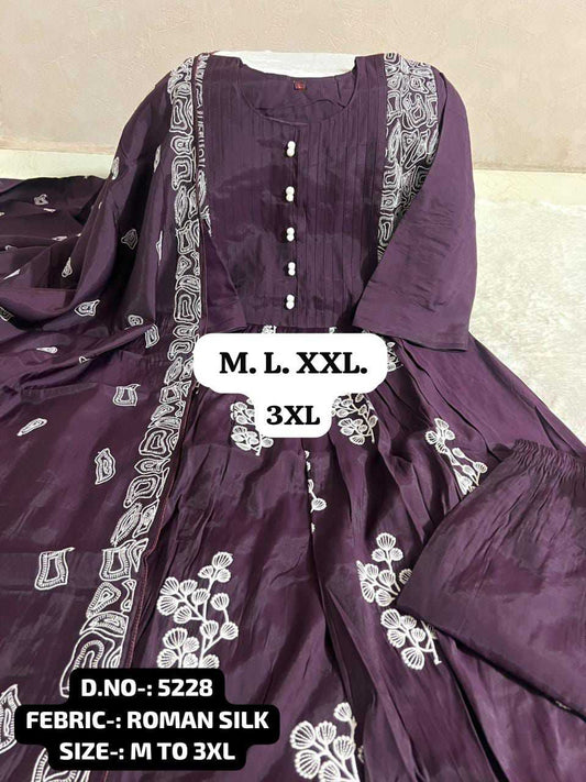 Heavy Roman Silk Festive Kurti