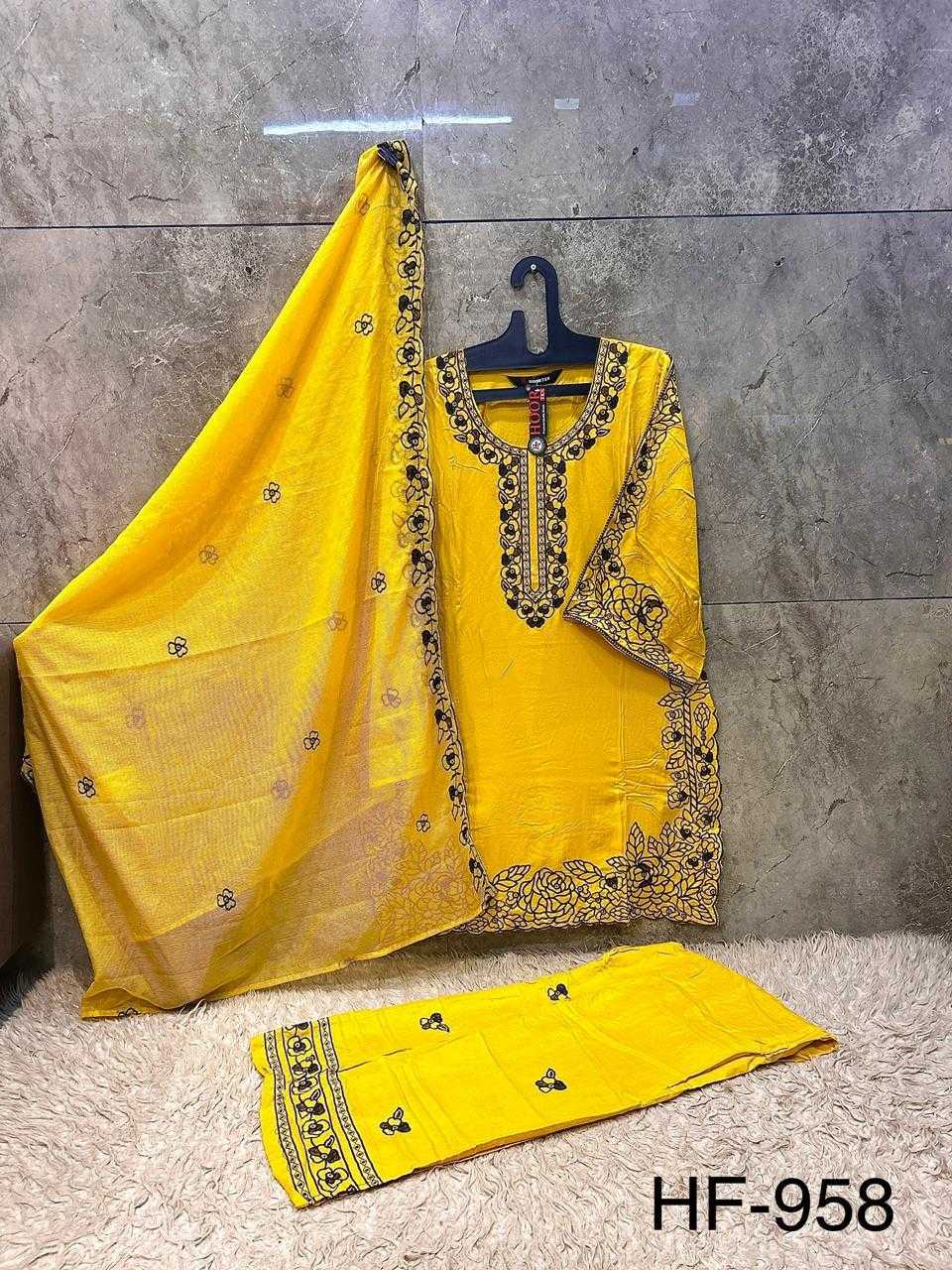 Heavy Rayon Ladies Suit in Yellow