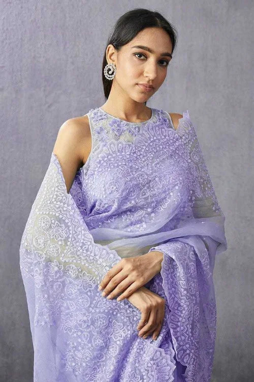 Organza Saree in Yellow