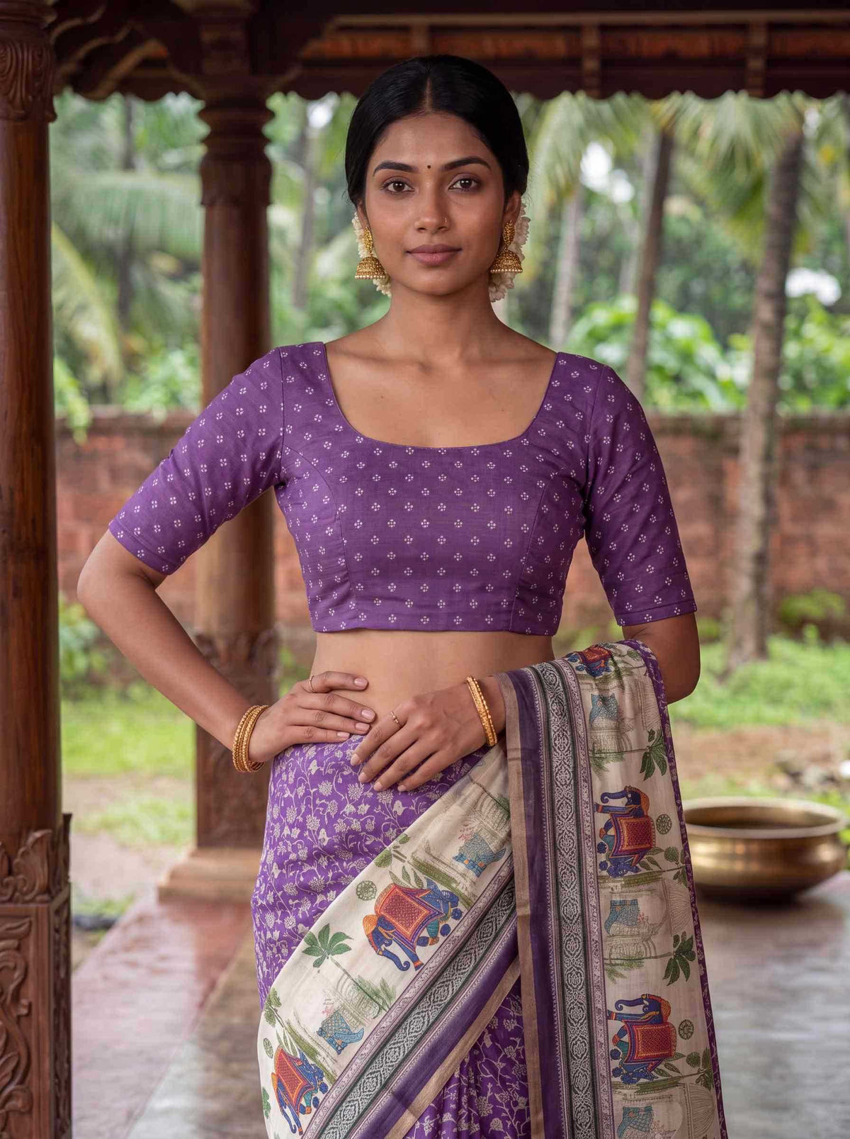 Linen Printed Saree