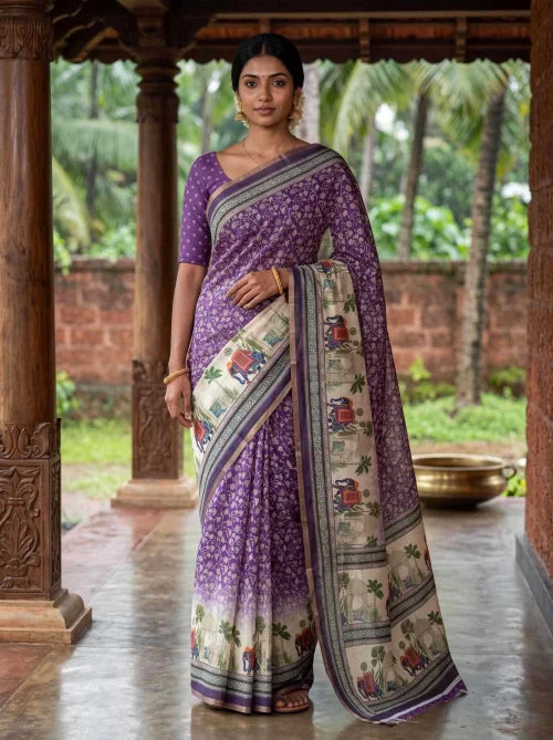 Linen Printed Saree