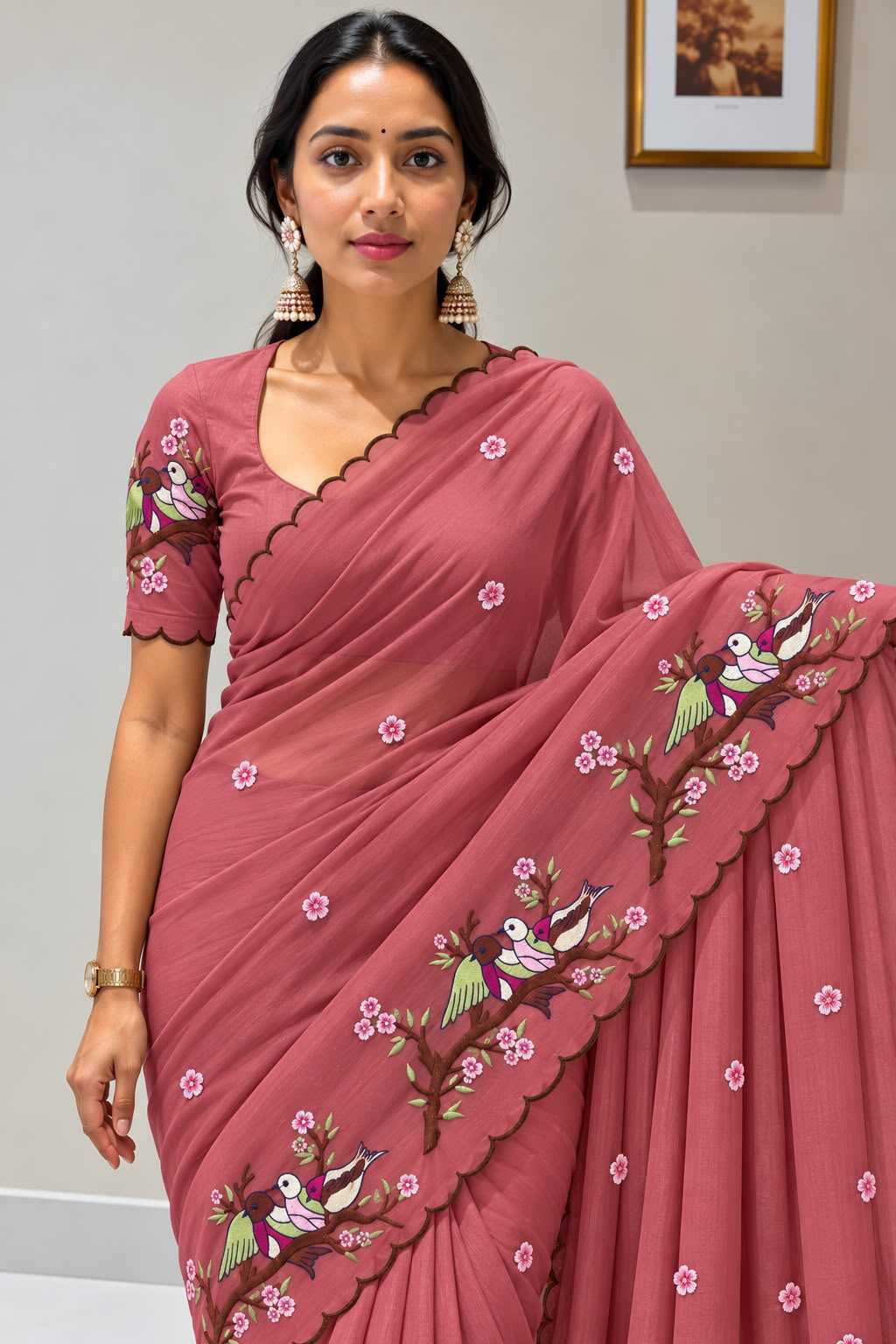 Advika Premium Georgette Designer Saree in Black