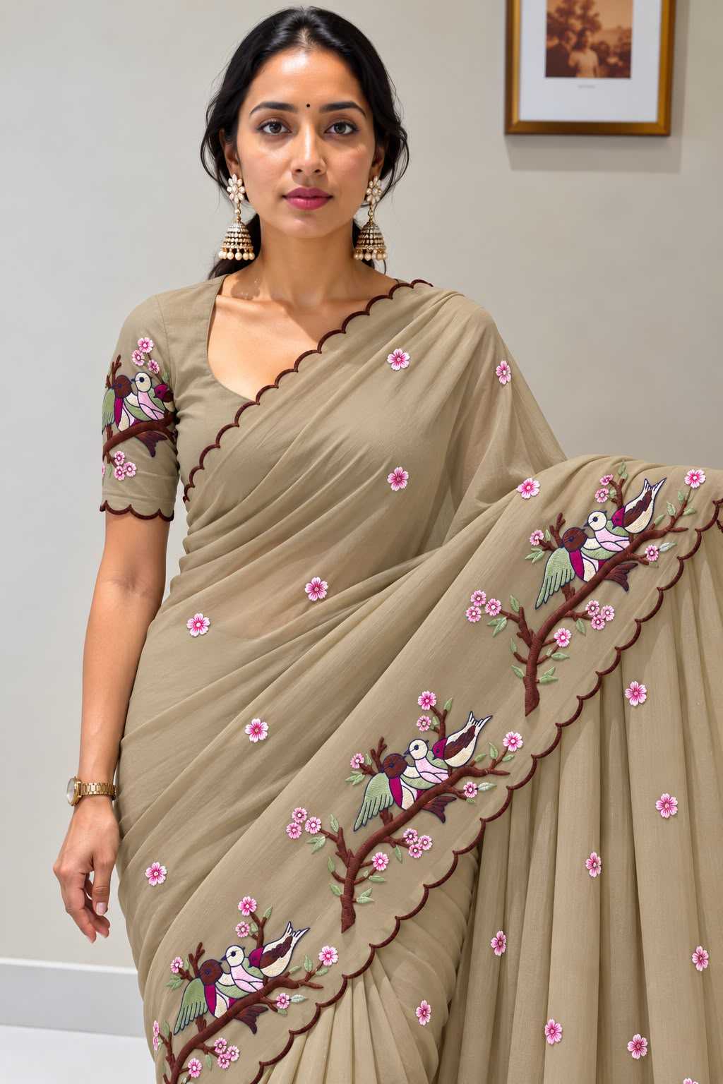 Advika Premium Georgette Designer Saree in Black
