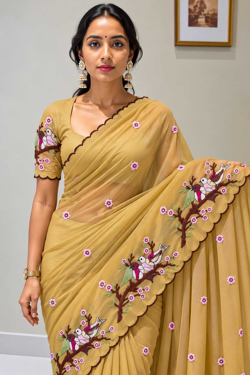 Advika Premium Georgette Designer Saree in Black