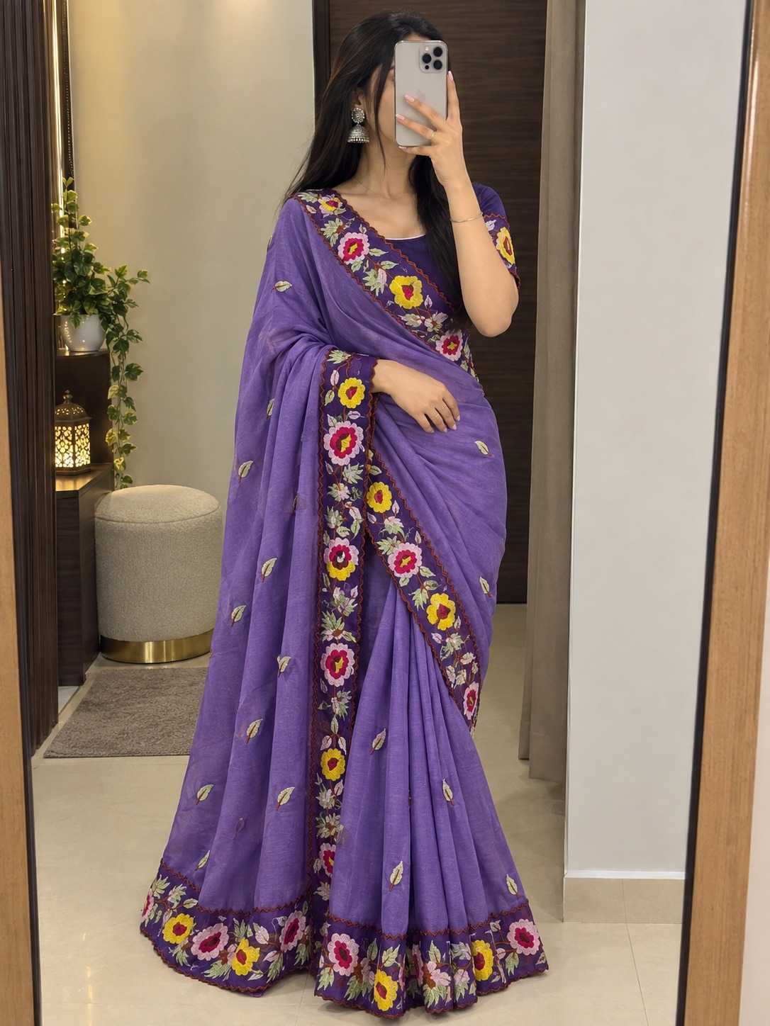 Advika Premium Georgette Designer Saree in Beige
