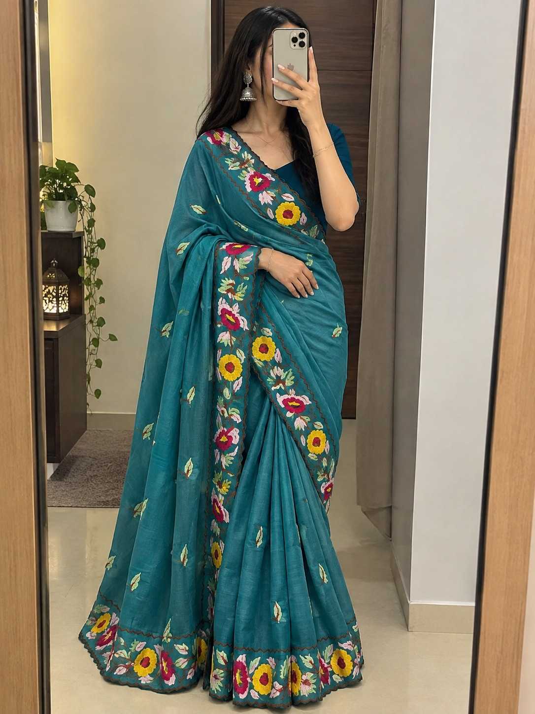 Advika Premium Georgette Designer Saree in Beige