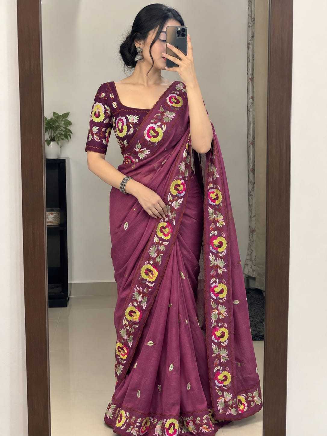 Advika Premium Georgette Designer Saree in Beige