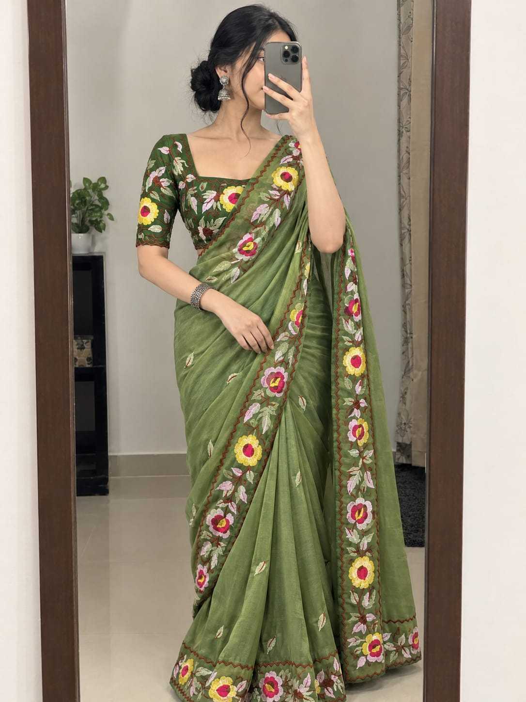 Advika Premium Georgette Designer Saree in Beige