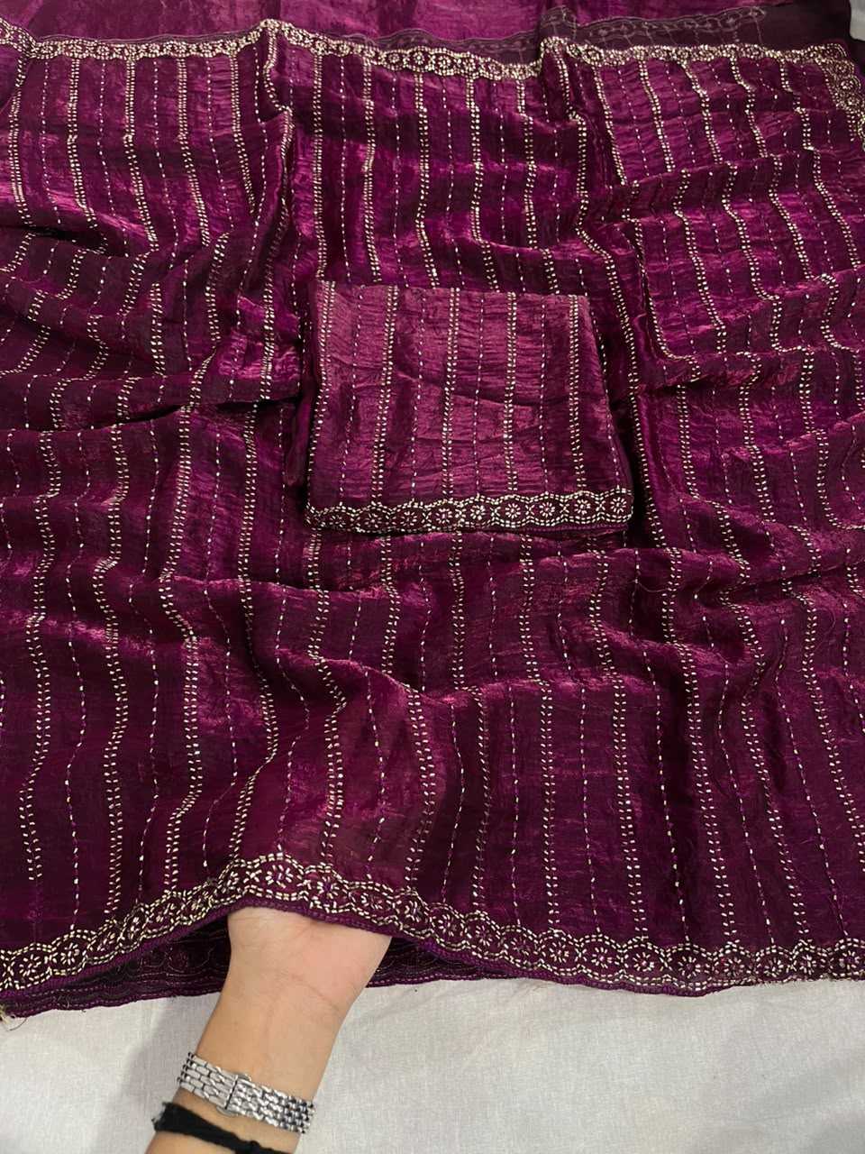Akshara Space Silk Soft Saree in Maroon