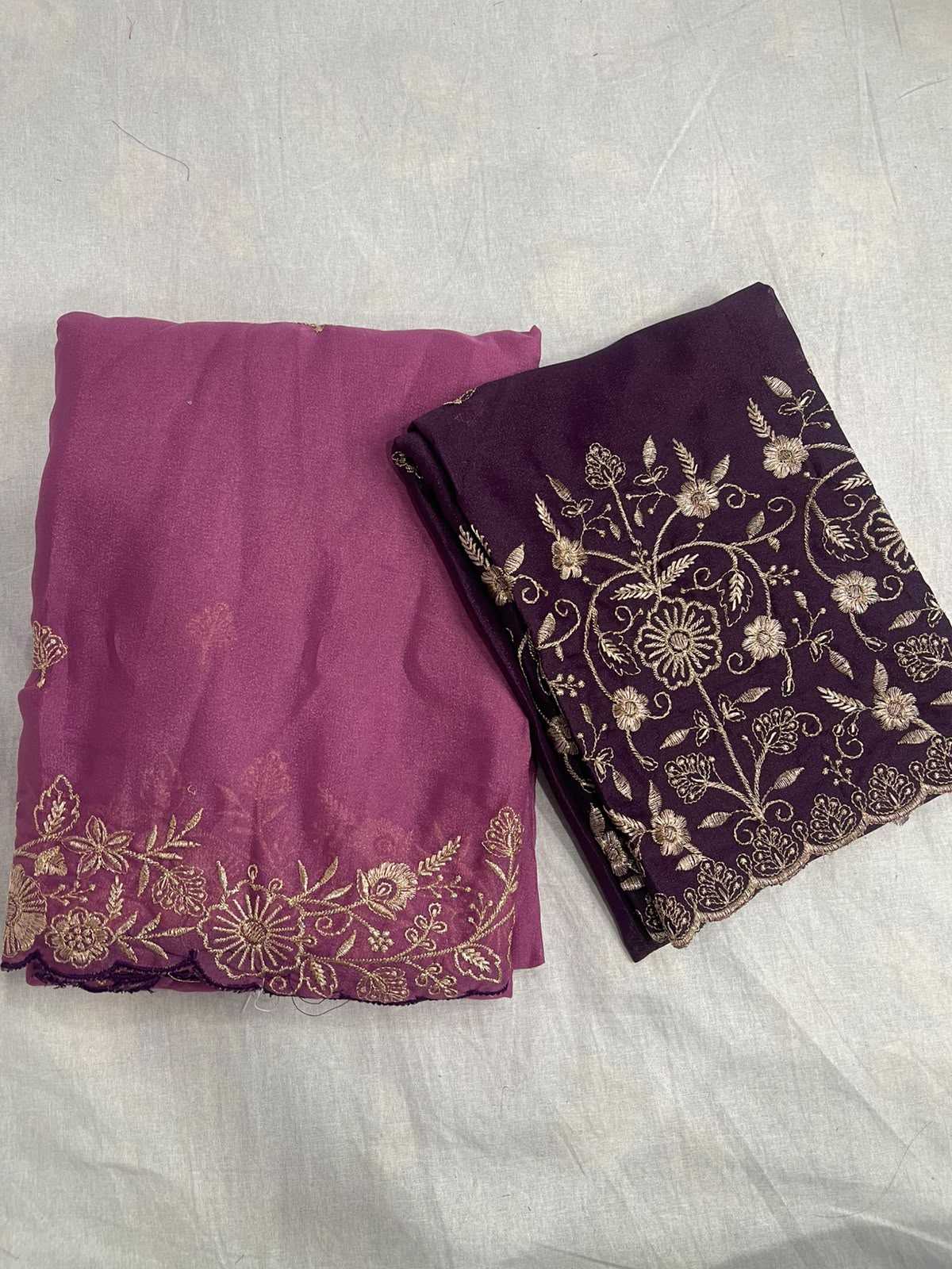 Avni Premium Georgette Designer Saree in Purple